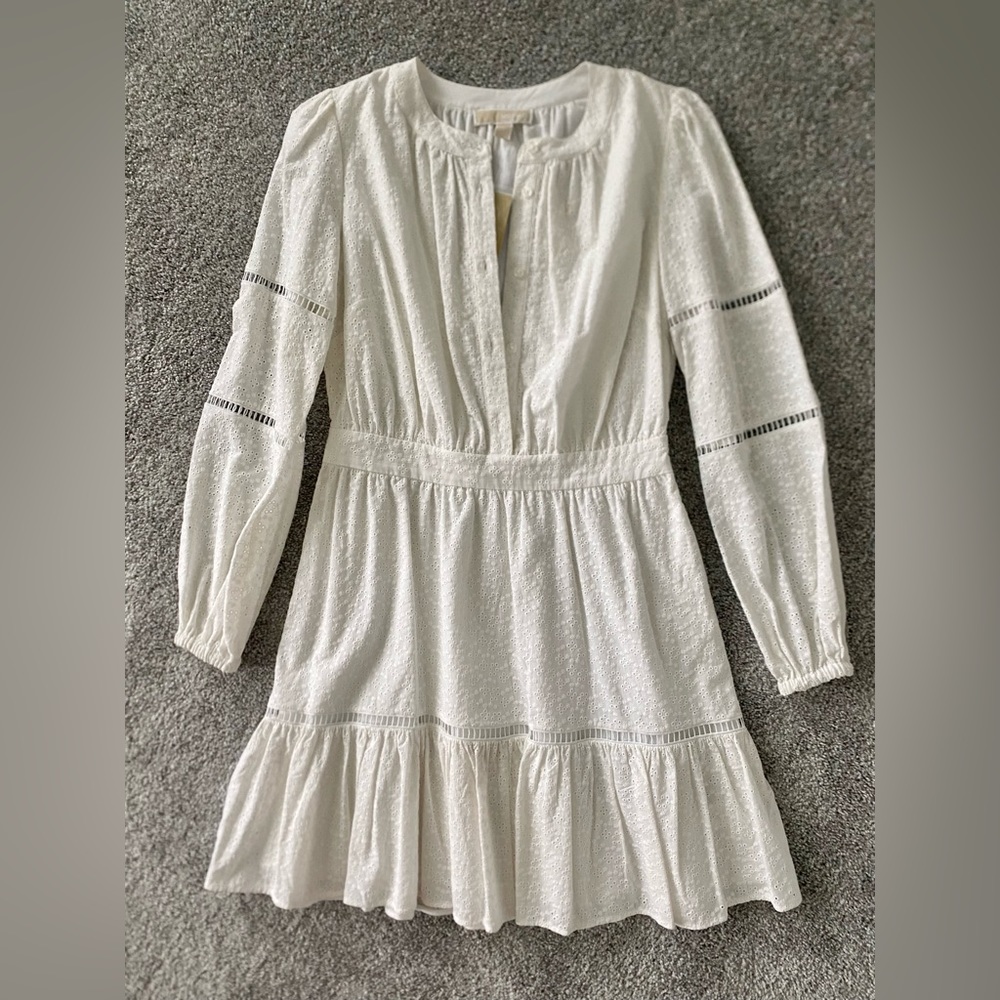 Michael Kors Mini Eyelet Cotton Dress, Size S